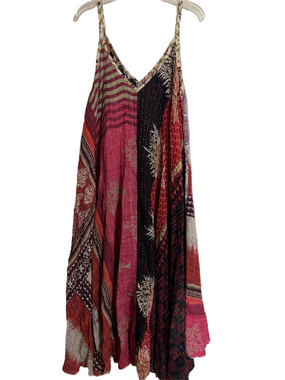 Kantha Maxi Dress w/Pockets One Size